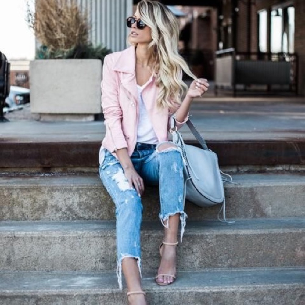 NWT Nordstrom Moto Jacket Pink Small - Picture 1 of 6